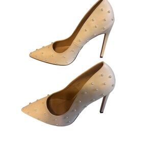 Lulus Womens Pearl Accent Cream Bridal Party Stiletto‎ SZ 6.5